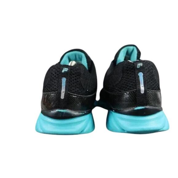 Fila Shoes Womens 10 Athletic Trainers Running Foam Cool Max Black Blue Comfort - Picture 4 of 14